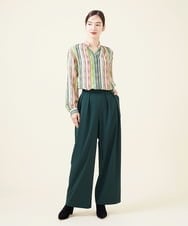 GBLJT32330 Sybilla(シビラ) ストレッチウールタックパンツ グリーン