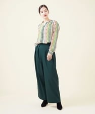 GBLJT32330 Sybilla(シビラ) ストレッチウールタックパンツ グリーン