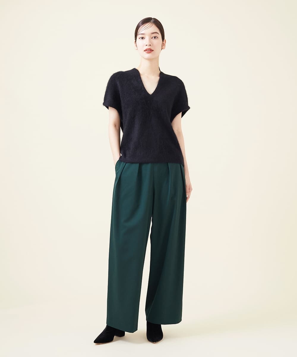 GBLJT32330 Sybilla(シビラ) ストレッチウールタックパンツ グリーン