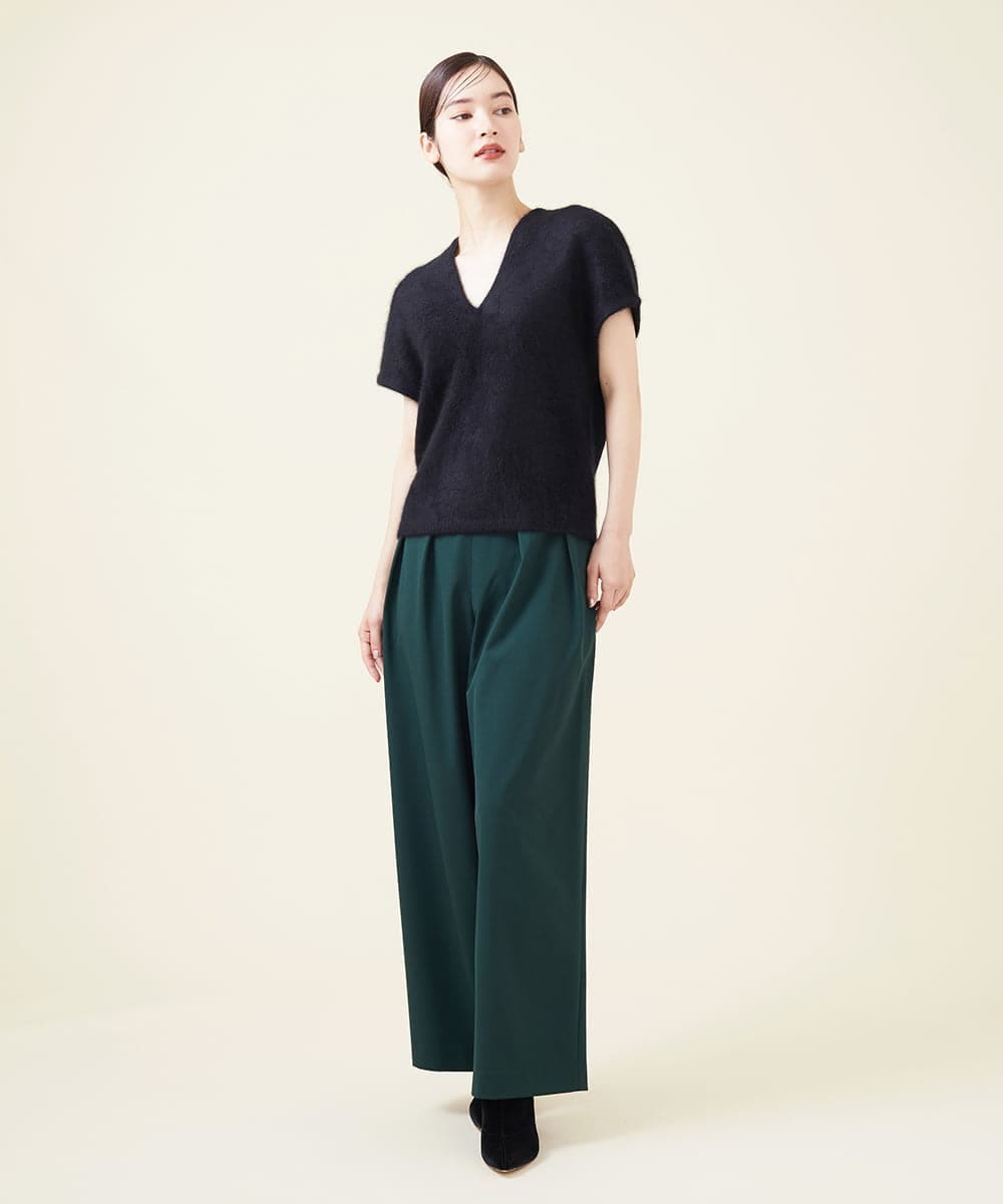 GBLJT32330 Sybilla(シビラ) ストレッチウールタックパンツ グリーン