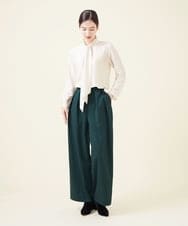 GBLJT32330 Sybilla(シビラ) ストレッチウールタックパンツ グリーン