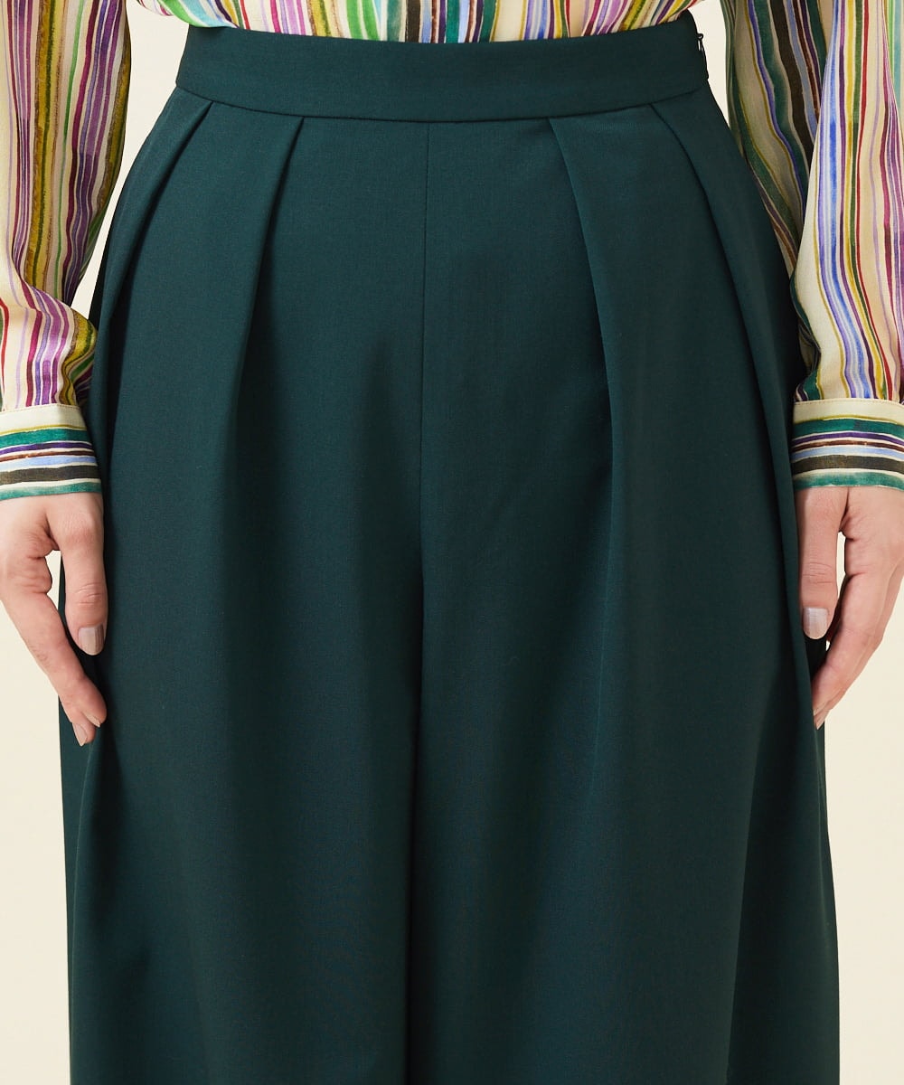 GBLJT32330 Sybilla(シビラ) ストレッチウールタックパンツ グリーン
