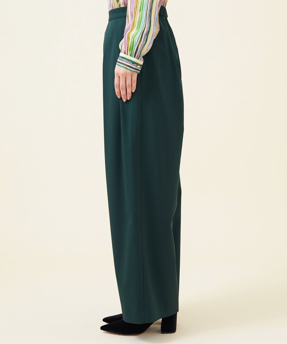 GBLJT32330 Sybilla(シビラ) ストレッチウールタックパンツ グリーン