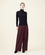 GBLJT32330 Sybilla(シビラ) ストレッチウールタックパンツ ボルドー