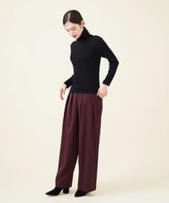 GBLJT32330 Sybilla(シビラ) ストレッチウールタックパンツ ボルドー
