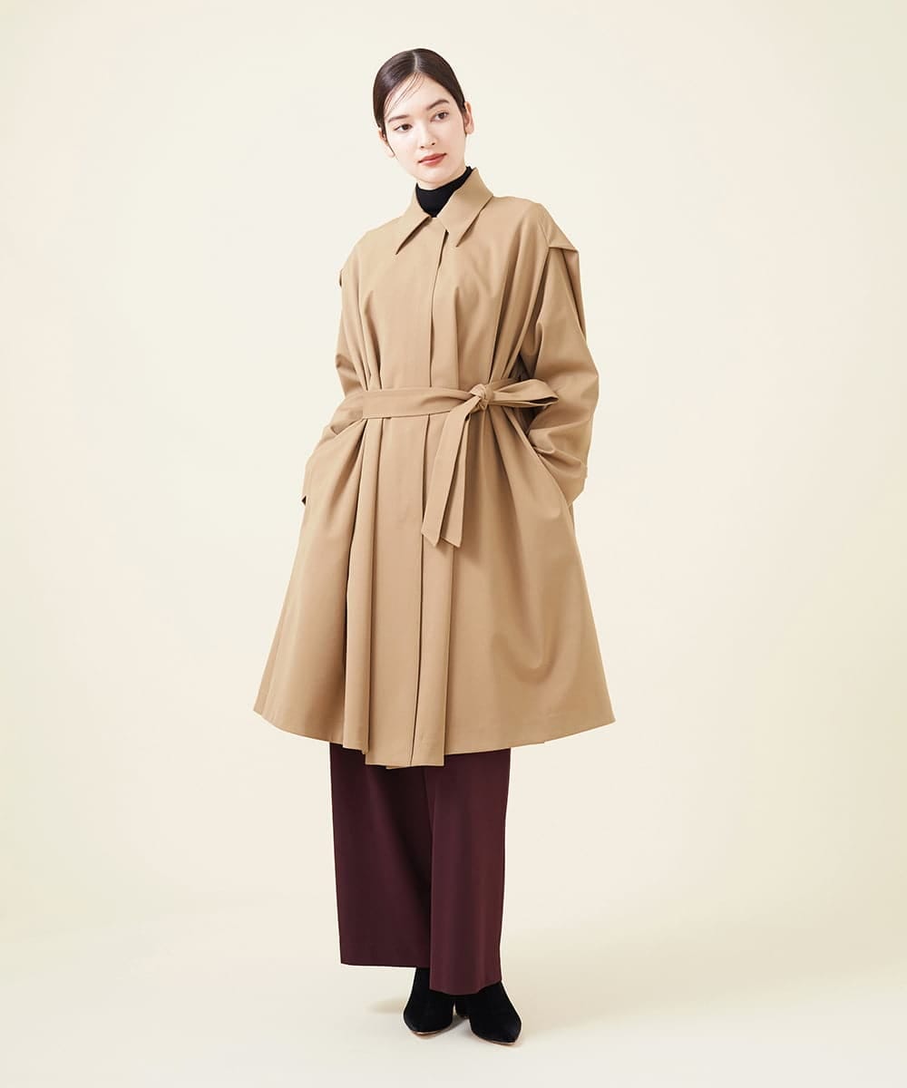 GBLJT32330 Sybilla(シビラ) ストレッチウールタックパンツ ボルドー