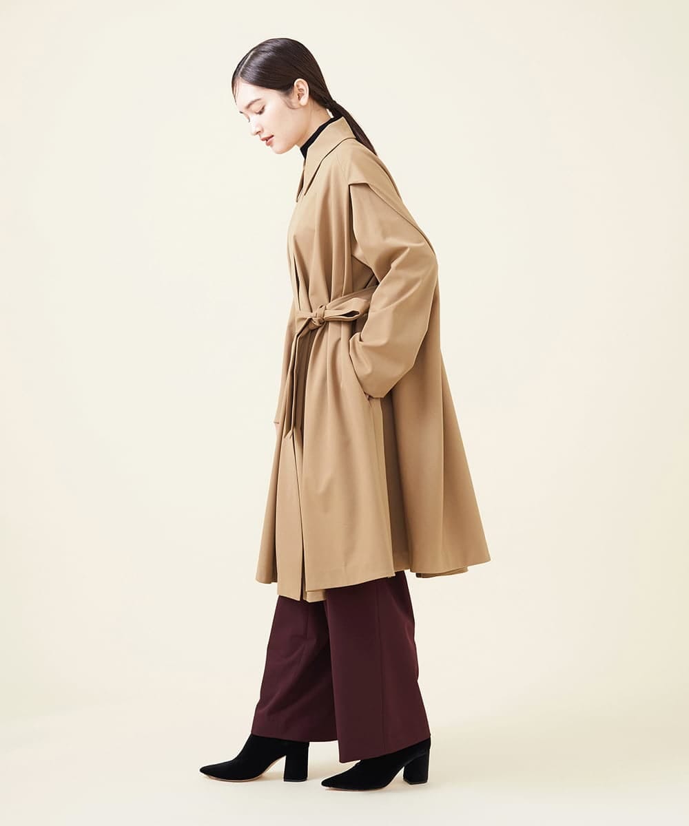 GBLJT32330 Sybilla(シビラ) ストレッチウールタックパンツ ボルドー