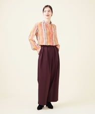 GBLJT32330 Sybilla(シビラ) ストレッチウールタックパンツ ボルドー