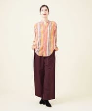 GBLJT32330 Sybilla(シビラ) ストレッチウールタックパンツ ボルドー