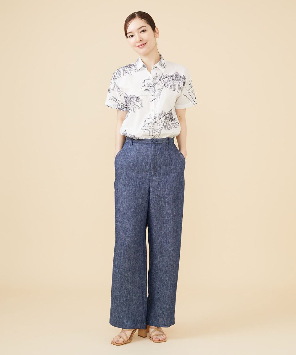 GBLJV09330 Sybilla(シビラ) リネンシャンブレーデニムパンツ ブルー