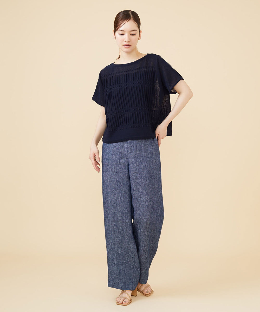 GBLJV09330 Sybilla(シビラ) リネンシャンブレーデニムパンツ ブルー