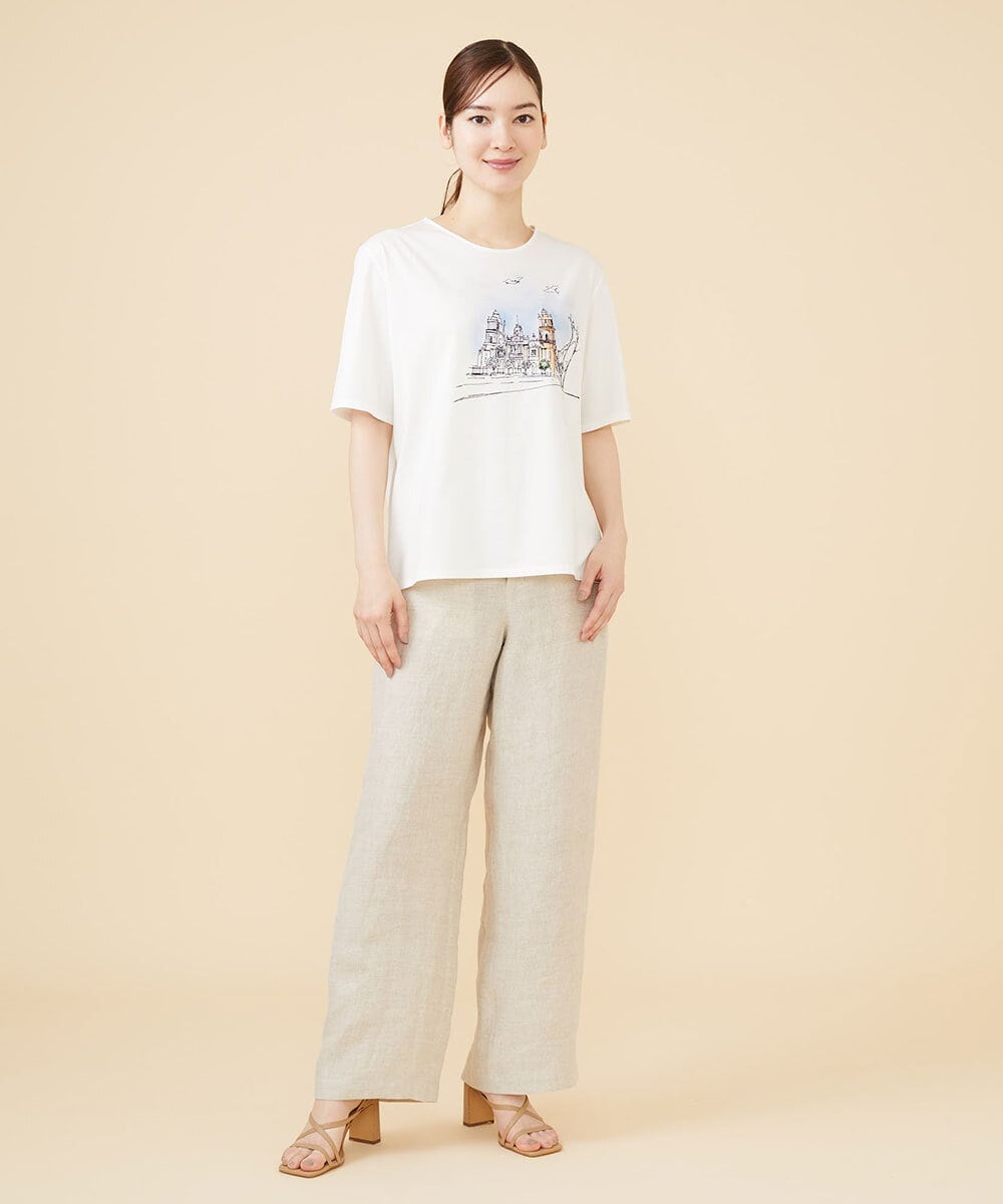 GBLJV09330 Sybilla(シビラ) リネンシャンブレーデニムパンツ ベージュ