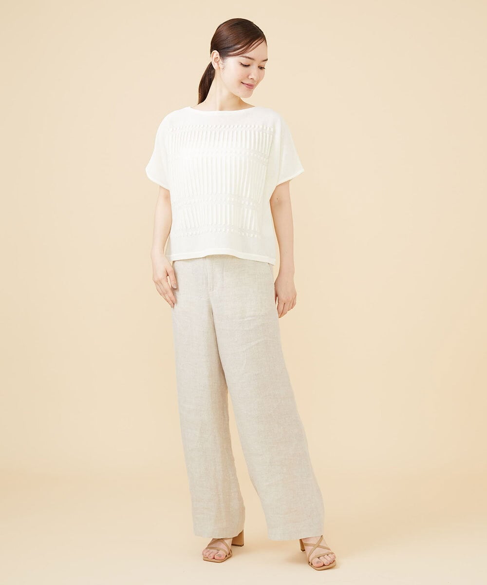 GBLJV09330 Sybilla(シビラ) リネンシャンブレーデニムパンツ ベージュ
