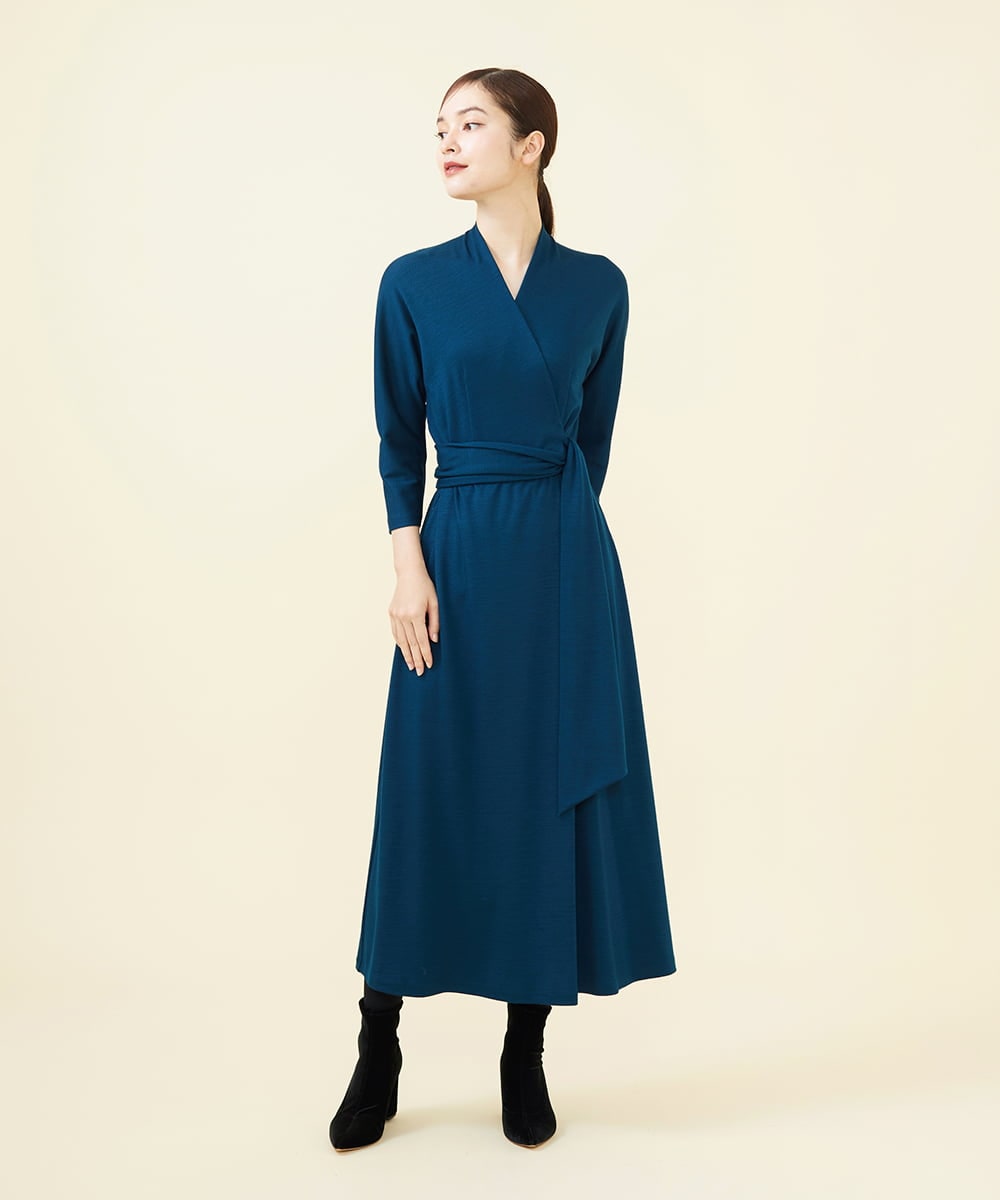 GBPAB13700 Sybilla(シビラ) 【メディア着用】【SMART DRESS】ラップジャージードレス ブルー