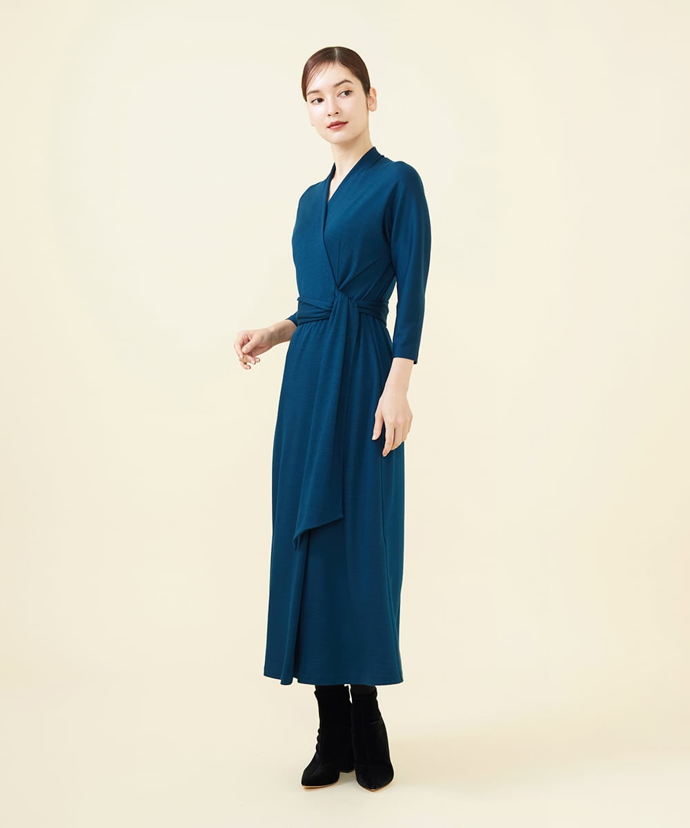 GBPAB13700 Sybilla(シビラ) 【メディア着用】【SMART DRESS】ラップジャージードレス ブルー