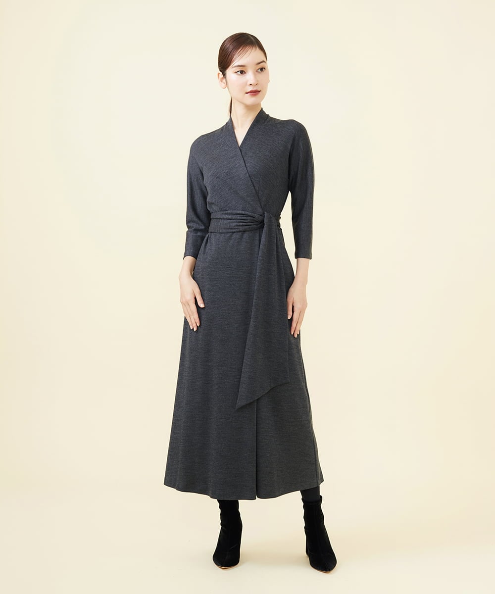 GBPAB13700 Sybilla(シビラ) 【メディア着用】【SMART DRESS】ラップジャージードレス グレー