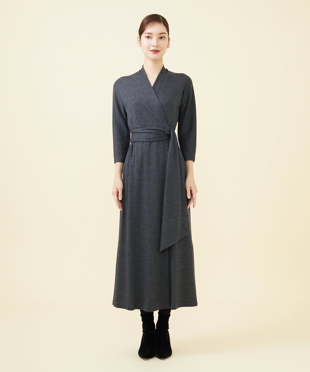 GBPAB13700 Sybilla(シビラ) 【メディア着用】【SMART DRESS】ラップジャージードレス グレー