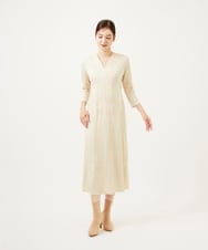 GBPAE31720 Sybilla(シビラ) リーフ柄コード刺繍ジャージードレス ベージュ系