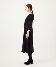 GBPAE31720 Sybilla(シビラ) リーフ柄コード刺繍ジャージードレス ブラック系