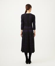 GBPAE31720 Sybilla(シビラ) リーフ柄コード刺繍ジャージードレス ブラック系
