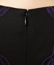 GBPAE31720 Sybilla(シビラ) リーフ柄コード刺繍ジャージードレス ブラック系