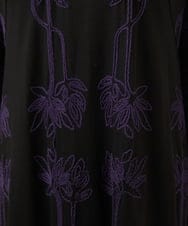 GBPAE31720 Sybilla(シビラ) リーフ柄コード刺繍ジャージードレス ブラック系