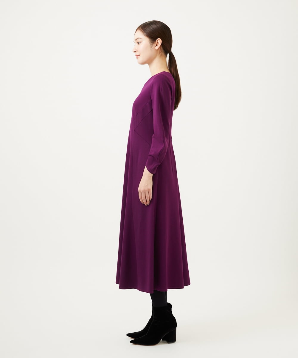 GBPAE32630 Sybilla(シビラ) フォルムスリーブジャージードレス パープル