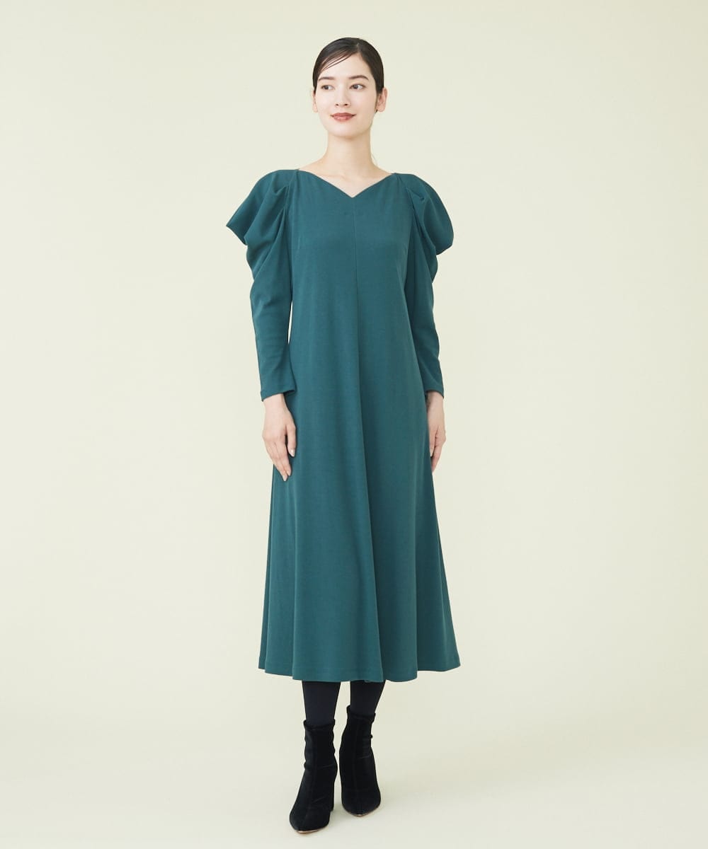 GBPAS43500 Sybilla(シビラ) パワーショルダーワンピース グリーン