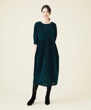GBPAV68530 Sybilla(シビラ) フロッキーチュールコクーンドレス グリーン