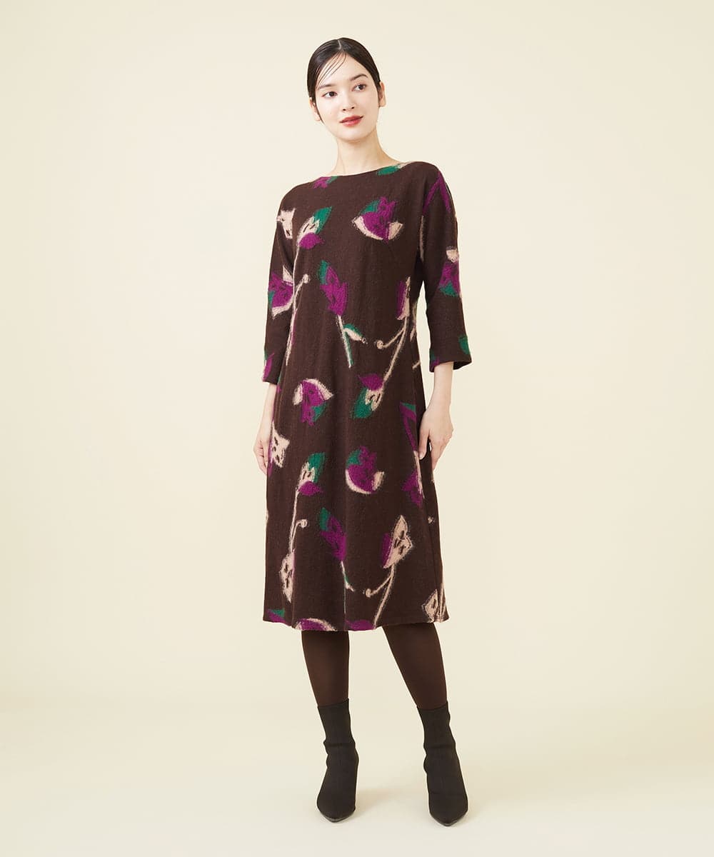 HIROKO KOSHINO プリーツ　セットアップ　ドレス　ワンピース　紫　M