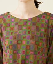 GBPAV73690 Sybilla(シビラ) ジオメトリック刺繍ジャージードレス グリーン