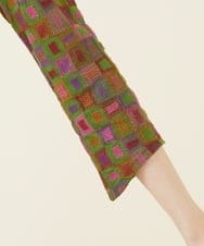 GBPAV73690 Sybilla(シビラ) ジオメトリック刺繍ジャージードレス グリーン