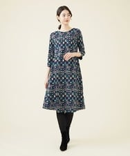 GBPAV73690 Sybilla(シビラ) ジオメトリック刺繍ジャージードレス ブラック