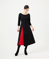 GBPCD01630 Sybilla(シビラ) スリットレイヤードドレス ブラック×レッド