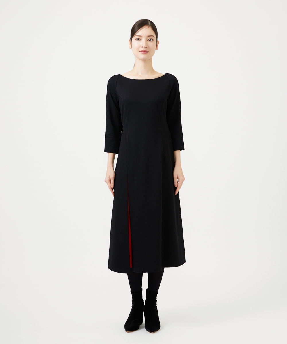 GBPCD01630 Sybilla(シビラ) スリットレイヤードドレス ブラック×レッド