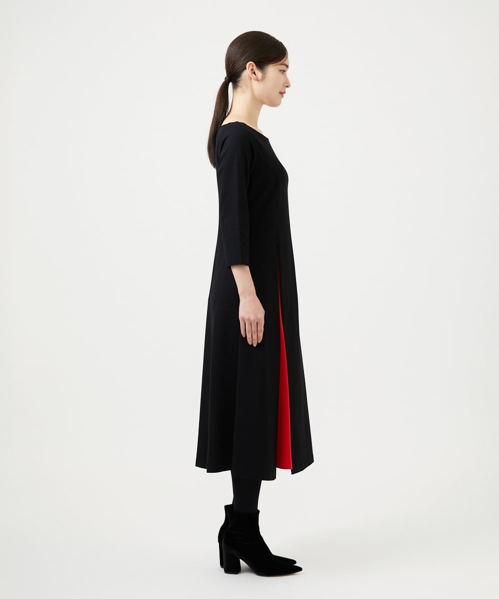 GBPCD01630 Sybilla(シビラ) スリットレイヤードドレス ブラック×レッド