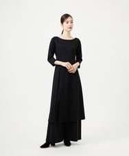 GBPCD01630 Sybilla(シビラ) スリットレイヤードドレス ブラック×グリーン