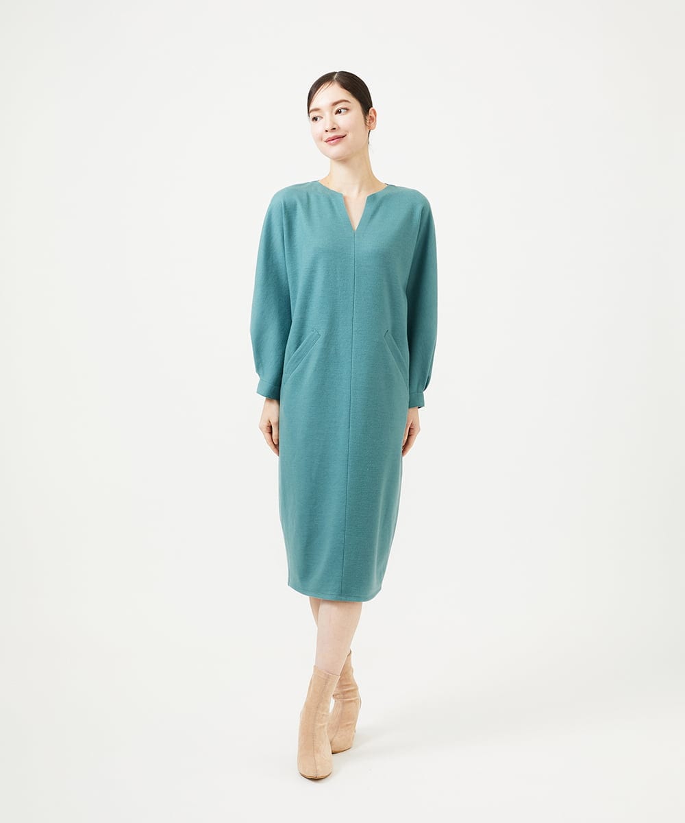 GBPCD31540 Sybilla(シビラ) ウールジャージーコクーンドレス ライトブルー