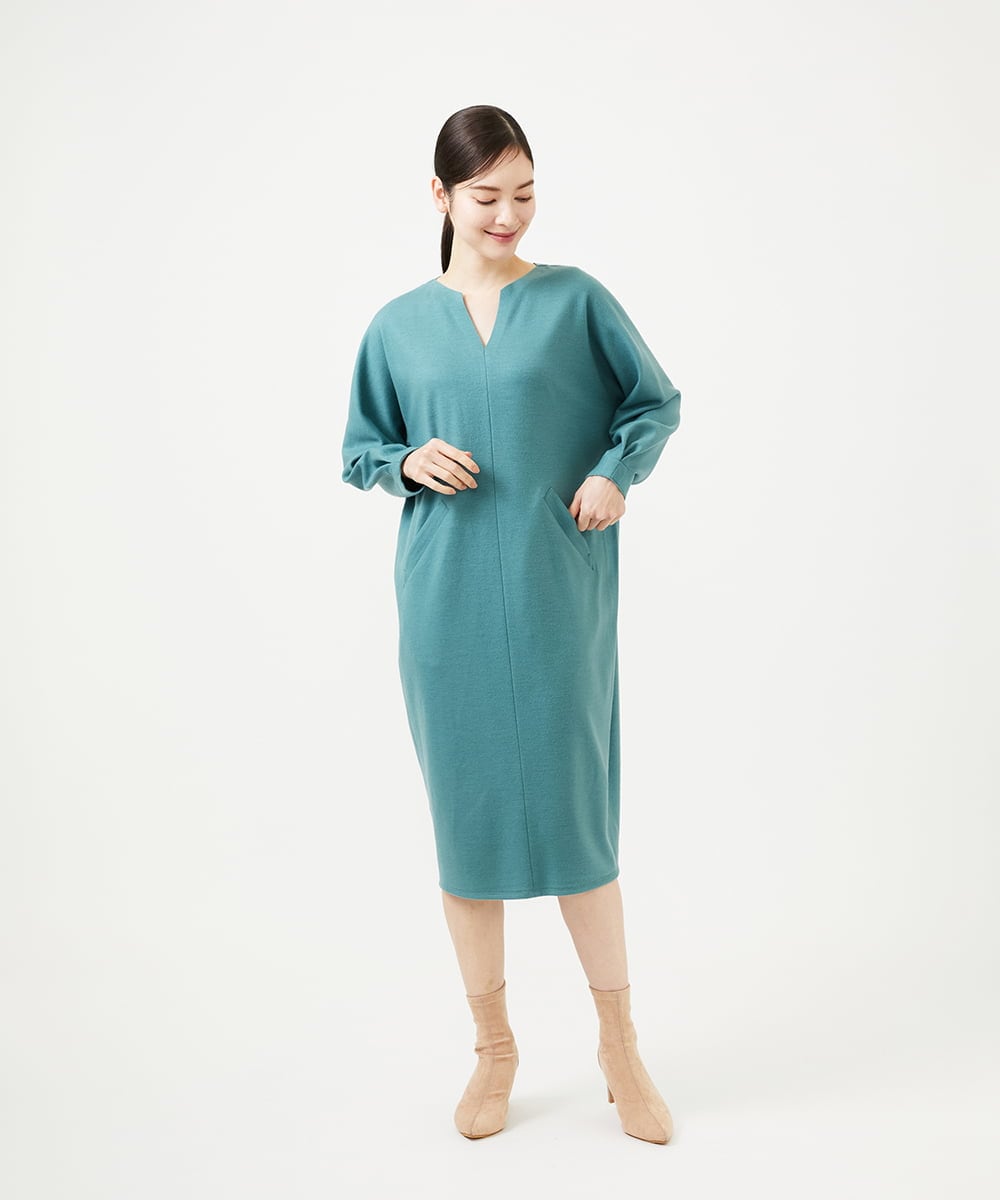 GBPCD31540 Sybilla(シビラ) ウールジャージーコクーンドレス ライトブルー