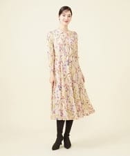 GBPCV10500 Sybilla(シビラ) アイリスプリントジャージードレス ベージュ
