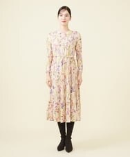 GBPCV10500 Sybilla(シビラ) アイリスプリントジャージードレス ベージュ