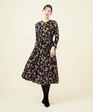 GBPCV10500 Sybilla(シビラ) アイリスプリントジャージードレス ブラック
