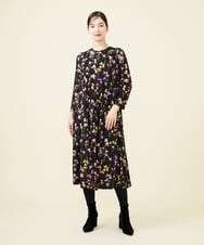 GBPCV10500 Sybilla(シビラ) アイリスプリントジャージードレス ブラック