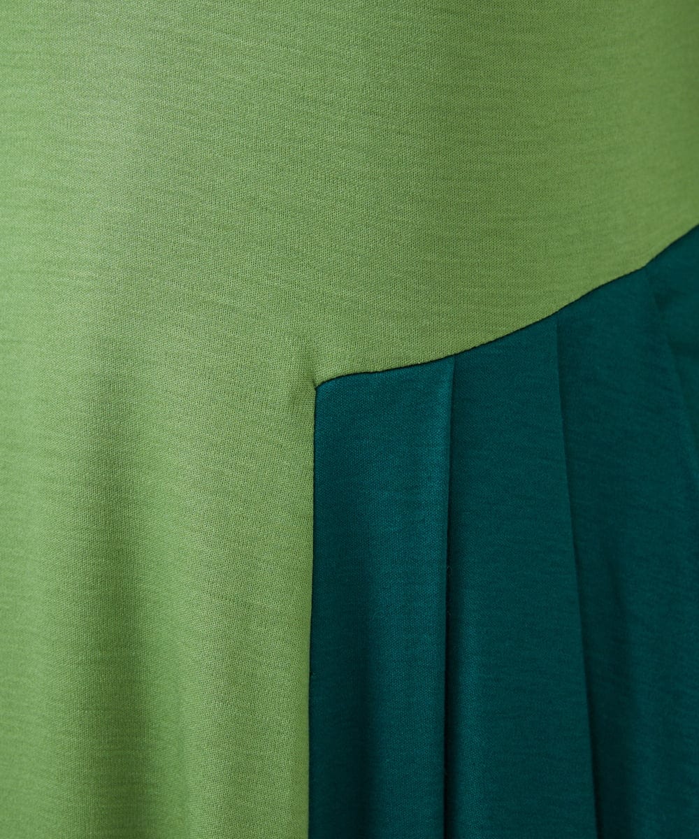 GBPEE04540 Sybilla(シビラ) バイカラージャージードレス グリーン系