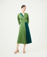 GBPEE04540 Sybilla(シビラ) バイカラージャージードレス グリーン系