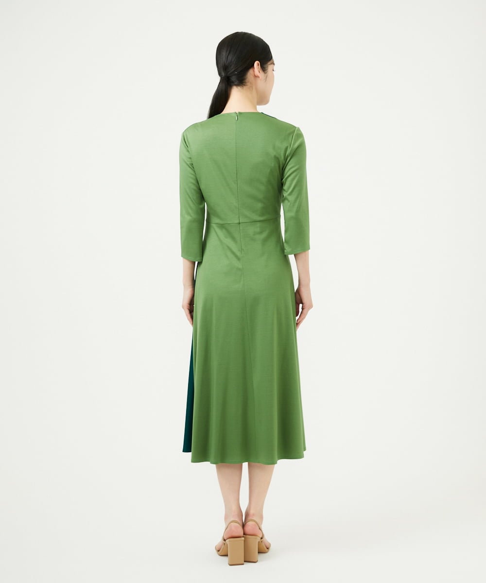 GBPEE04540 Sybilla(シビラ) バイカラージャージードレス グリーン系