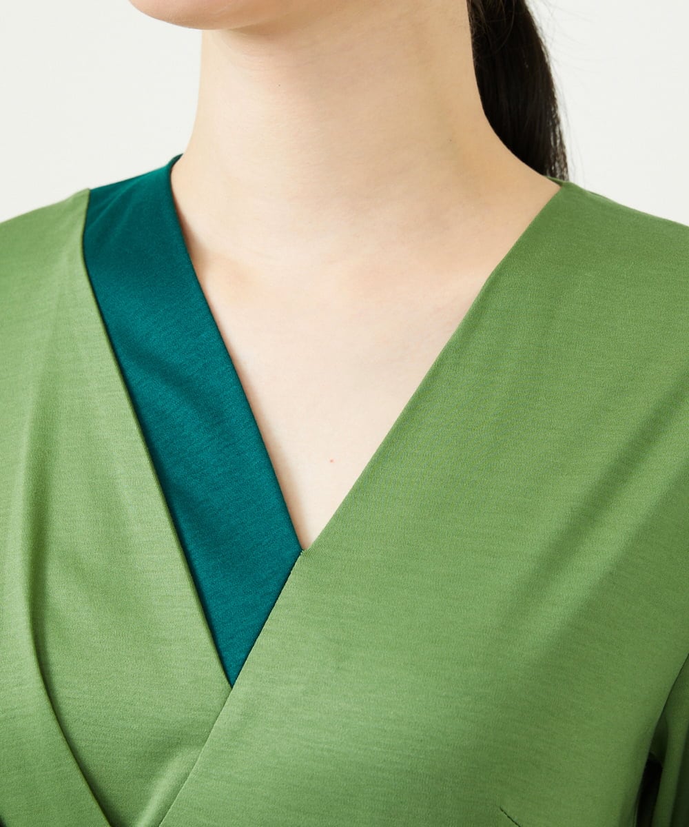 GBPEE04540 Sybilla(シビラ) バイカラージャージードレス グリーン系