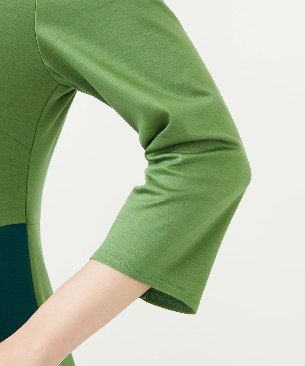 GBPEE04540 Sybilla(シビラ) バイカラージャージードレス グリーン系