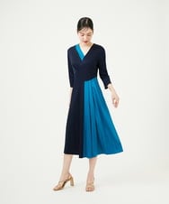 GBPEE04540 Sybilla(シビラ) バイカラージャージードレス ブルー系