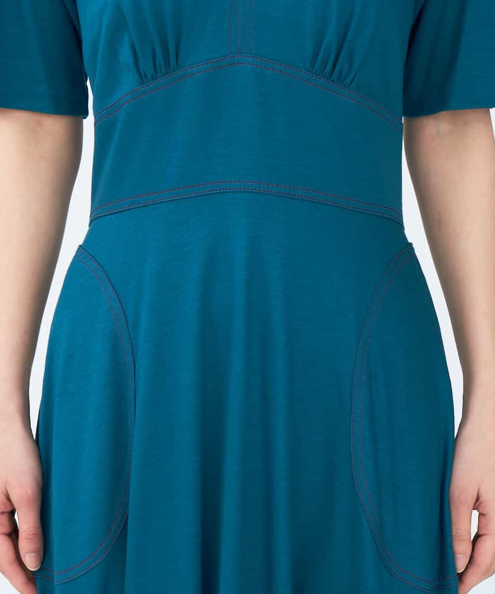 GBPEN16590 Sybilla(シビラ) 【sybilla the dress】ステッチデザインドレス ブルーグリーン